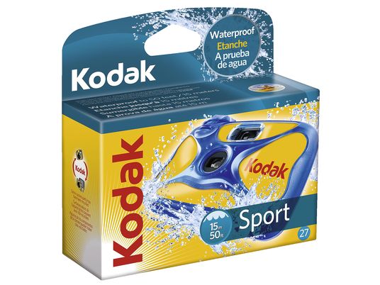 KODAK MAX Water & Sport - Macchina fotografica monouso a tenuta stagna - 35 mm -  Blu/Giallo