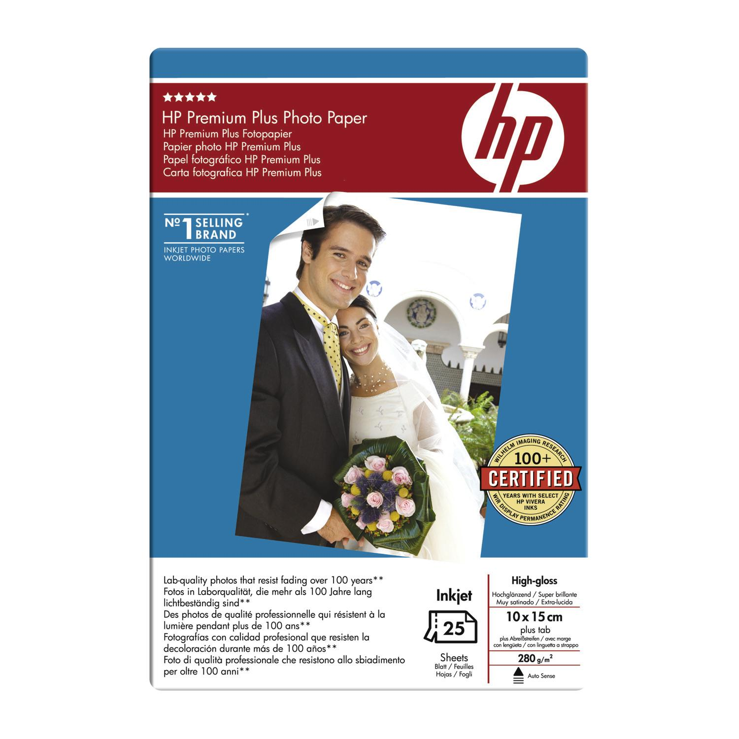 Papel Foto Todos Formatos - HP, Q 8027 A-PHOTO-PAPER 10X15 25 H 280 G