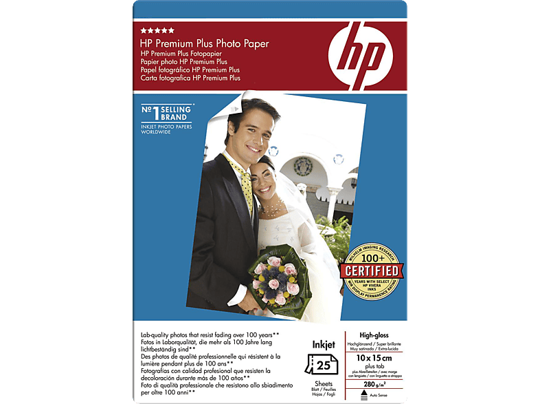 Papel Foto Todos Formatos HP, Q 8027 APHOTOPAPER 10X15 25 H 280 G